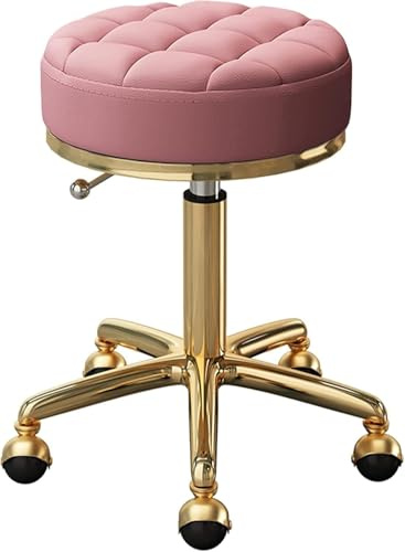 Justerbar svängbar rullpall med hjul, 360 graders rotation för spa, salong, tatuering och pedikyranvändning, sitthöjd 45 cm till 22 tum