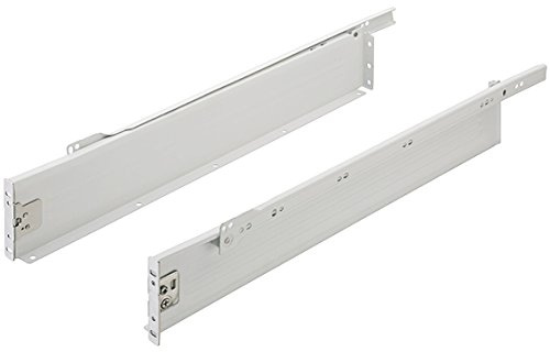 Gedotec sistema de cajones riel de cajón caja de cajón de extensión parcial mueble de cocina | Longitud nominal: 450 mm | Capacidad de carga de la guía del bastidor 25 kg | Altura 86 mm | 1 juego