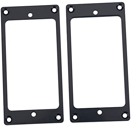 Humbucker Pickup Ring, 2 st gitarr pickup ringar guld metall platt humbucker monteringsring ram för elgitarrer (svart)