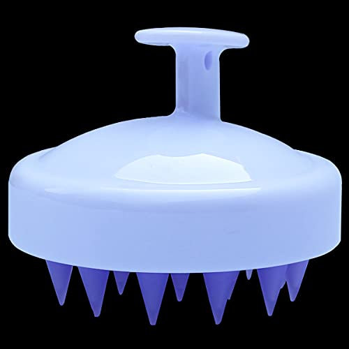Haar-Shampoo-Bürste, Kopfhaut-Massagegerät, Shampoo-Bürste, manuelle Kopfhaut-Massage-Bürste für nass und trocken, weiche Silikon-Borsten pflegen die Kopfhaut, fördern das Haarwachstum (Weiß)