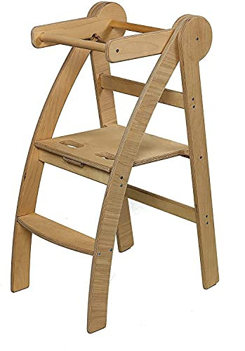 Kidodido Montessori Lernturm | Küchenhelfer für Kinder | Lernen Tritthocker und Küchenturm | Montessori Helper Tower und Tritthocker | Faltbarer Helferturm für Küche und Badezimmer fur Kleinkind