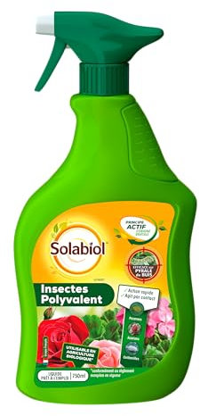 SOLABIOL Insectes Polyvalent - Pulvérisateur - Prêt A L'emploi - 750ml - Agit Par Contact - Action rapide - Traitement Curatif - Pour Plantes D'Intérieur & D'Extérieur SOPOLYPAL750N