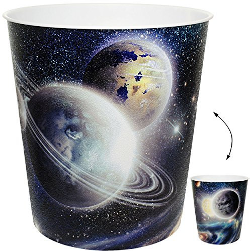 alles-meine.de GmbH Papierkorb/Behälter - Weltraum - Planeten/Erde - Mond - 10 Liter - aus Kunststoff - Mülleimer/Eimer - Aufbewahrungsbox für Kinder/Büro - Jungen - ..