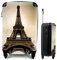 MuchoWow© Koffer Handgepäck Trolley Rollkoffer Kleine Reisekoffer mit 4 Rollen - Eiffelturm in Paris Sepia-Fotodruck - Cabin Size < 55x40x23 & 55x40x20 cm - Fotokoffer - Kabinenkoffer - Boardgepäck