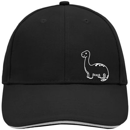Huuraa Cappy Mütze Brontosaurus Dinosaurier Geschenk Black/Light Grey Brontosaurus Präsent