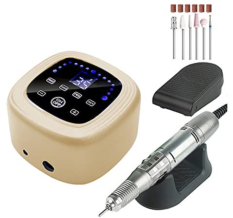 Limas de uñas eléctricas Torno de uñas 75W 35000 RPM Taladro de uñas eléctrico Potente máquina de manicura Fresadora de uñas de alta velocidad Lijadora de uñas para uñas naturales, esmalte d