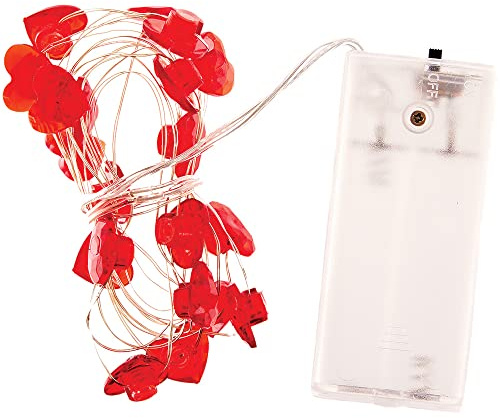 Baker Ross FX507 Heart Led String Lights - Pack of 1, Warm Fairy Lights for Valentine's Day Decorations