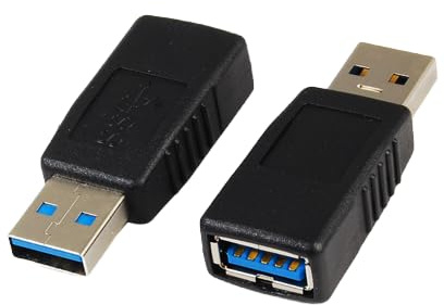 PremiumCord Adattatore USB A maschio a USB A femmina M/F Super-Speed 5Gbit/s, connettore USB tipo A, protezione maschio, colore nero