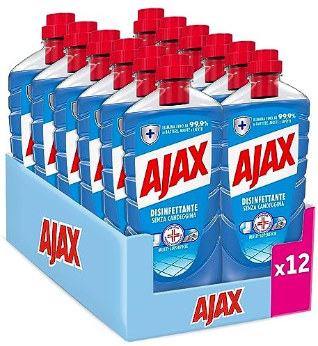 Ajax detersivo pavimenti Disinfettante multisuperficie senza candeggina 950 ml x 12
