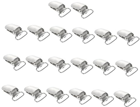 STOBOK 20St Napphållare med Clip för Hängslen Silver Hållbara och Mångsidiga för Napphållare Haklappar och Hantverksprojekt