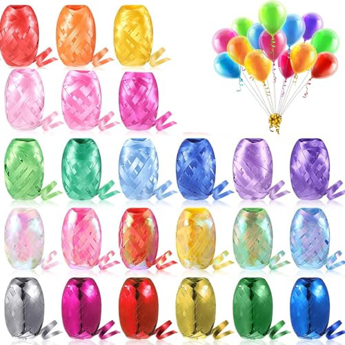 24 Stück Geschenkband, Ringelband, 24 Rollen Geschenkband,10m Je Ballonband, Curling Ribbon Rolle Für Hochzeit Partei Festival Dekoration Handwerk Geschenkverpackung Florist Luftballon