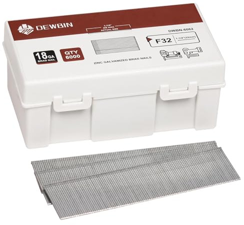 DEWBIN 18 Gauge Brad Nails, 6000 Counts 1-1/4-inch 18 GA Brad Nails, Galvanized Nails for Nail Gun, Electric Brad Nailer Gun