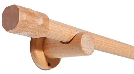 Barra de cortina de madera maciza, barra de cortina resistente, empalme de montaje lateral perforado, dormitorio, sala de estar, barra individual, barra doble, 29mm, 1 pieza(200cm( 78.7in),Single pole