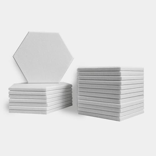 20 ud de Panel Acústico Hexagonal para acondicionamiento acústico ECOPanel Hexagon blanco de PET reciclado para reducir el ruido y la reverberación con forma de hexágono