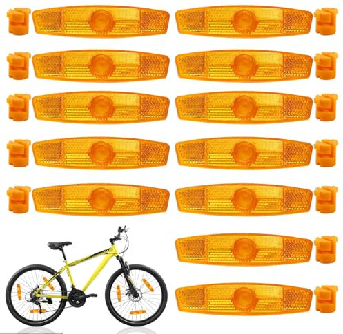 AMSNINK Katzenaugen Fahrrad, 12 Stück Reflektoren Fahrrad, Fahrrad Reflektoren, Rückstrahler Fahrrad Speichen Reflektoren Set Für Mountainbike MTB Fahrrad Kinder, Für Rennrad, MTB, E-Bike
