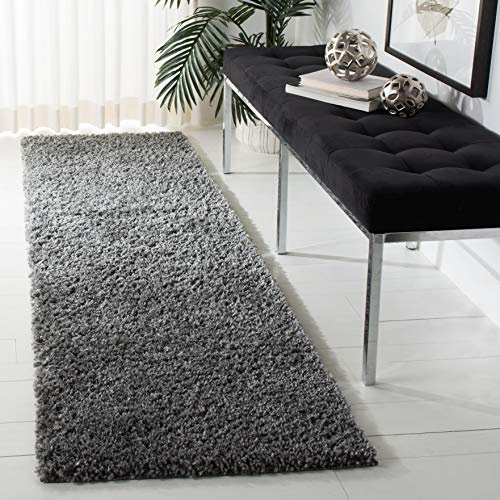 Safavieh Tapis Shag pour Salon, Salle à Manger, Chambre à Coucher - August Shag Collection, Tapis à Poil Court, Gris, 76 X 183 cm