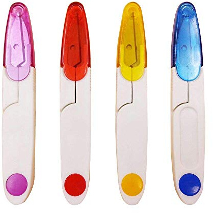 Aeromdale Thread Snips Sewing Snippers Thread Cutter Scissors Clipper Snips&Safety Cover for Cross-stitch Embroidery Randm Color Tailor Seamstress Fishing Clothes Embroidery Craft