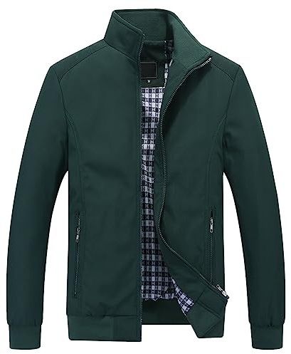 Allthemen Sommarbomberjackor för män baseboll lätt jacka vindjacka kappa sportjacka, #1601 Grön 1, 4XL