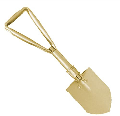 WEDO Pala militare pieghevole senza scintille con lama dritta e comoda impugnatura a D, vanga per scavare di sicurezza senza scintille, durevole qualità premium multiuso, alluminio bronzo, 590 x 420