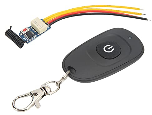 Interruttore a Distanza 433,92 MHz con Relè Mini, Interruttore Wireless DC 3,5V-12V con Ricevitore e Trasmettitore, Controllo Remoto fino a 113 dBm per Automazione Casa