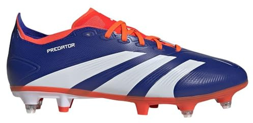 adidas Unisex Predator League Football Boots Soft Ground, Lucid Blue/Cloud White/Solar red, 11 UK