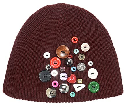 BebeXi Cascos divertidos al aire libre de punto cálido gorro colorido botones moda sombrero de punto otoño e invierno sombrero bajo bicicleta casco niños, F, Talla única