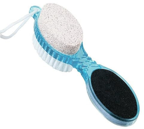FEXPDL Feet Scrubber Dead Skin 4 in 1 Foot Scrubber, Cleaning Foot Pumice Stone for Feet Foot Stone, with Stainless Steel Fine File and Foot Scrubber for Both Dry and Wet Feet Foot Care