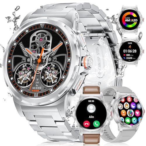 LIGE Reloj Inteligente Hombre Militar con Llamadas Bluetooth, 1.43 AMOLED Smartwatch Hombre con IP68 Impermeable, 120+Modos Deportivos para Android iOS