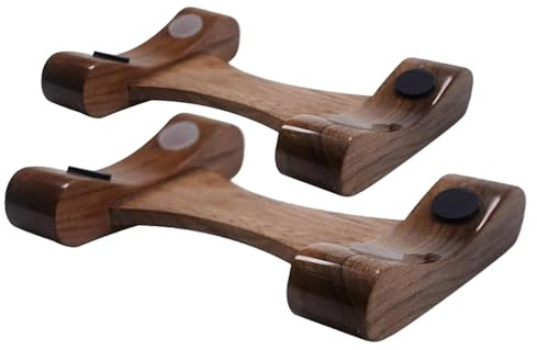 FORRTY Support D'haltères en Bois De Noyer, Rack Haltere Rack Musculation, Lot De 2, Plateau pour Haltères, 20 X 13 X 3 Cm Rangement Haltere Portoirs De Stockage des Poids