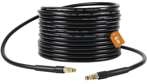 6M/19FT High Pressure Washer Replacement Hose for Karcher K Series K2 K3 K4 K5 K6 K7, High-Pressure Reinforced Hose with Quick Click Plug Connector,Jet Wash Pipe Cleaning Car Road Garden