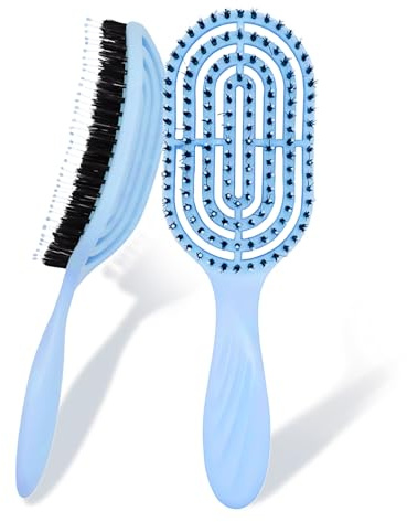 ZPTEESkelettbürste, Vent Brush mit Wildschweinborsten & Nylonpins – Entwirrbürste zum Föhnen, antistatisch gegen Frizz & Haarbruch | Für glattes, welliges & lockiges Haar, nass & trocken