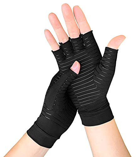 Kupferarthritis Kompression Handschuhe Für Frauen Männer Handschmerzen Schwellungen Und Karpal Lindern Halbe Fingerhandschuhe Für Sports Die Sportfußballhandschuhe Kaltes Wetter Leiten