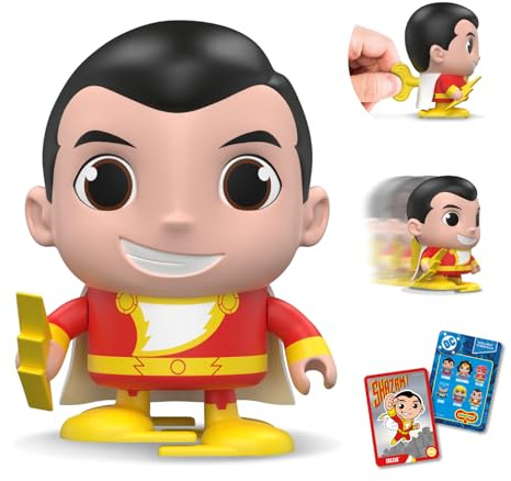 WIND-UPZ Shazam: Collectable Wind-Up Walking Toy Figure with Lightning Bolt Accessory & Fabric Cape - Official DC Comics - Toys for Kids & Adults - Collectors and Displays.