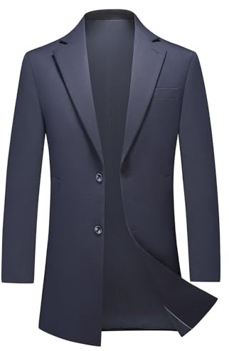 KUDMOL Blazer Homme Longue Veste de Costume à Deux Boutons Slim Fit Blazer | Blazer Casual Formel pour Business Fête Confort