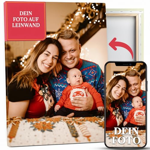 GiveSmiles Ihr Foto auf Leinwand | Leinwand personalisiert Foto Wandbilder | Wohnzimmer Bilder – Qualität wie ein Gemälde in vielen Größen | Fotogeschenke personalisiert | Leinwandbilder Wanddeko