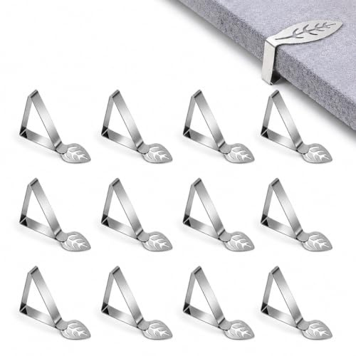 12PCS Pinces à Nappe et Pince Nappe Table en Acier Inoxydable, Pince pour Nappe de Table Pince Nappe Exterieur et Attache Nappe de Table Exterieur, pour Tables Épaisses, Jardin, Restaurant et Pique-ni