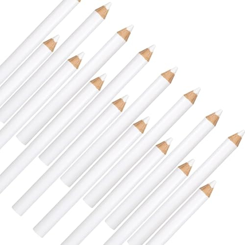 Vwejofff 16 Pcs Tailors Chalk Pencils for Fabric Marking, White Water Soluble Fabric Chalk Pens, Washable Marking Tools for Sewing, Quilting, and DIY Craft Supplies