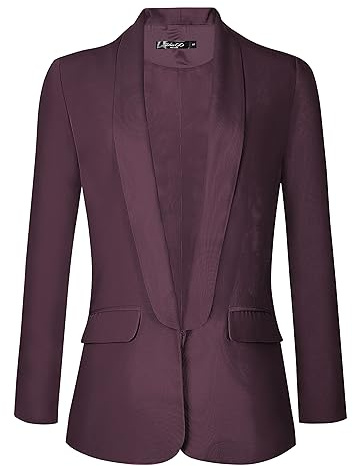 Urban CoCo Women's Office Blazer Jacket Open Front (M, Grape Wine)