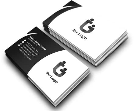 Visitenkarten personalisiert (85x55mm), Premium Papier, hochwertiger Druck, hohe Qualität, selbst gestalten für Business, Unternehmen, Startup & privat (Crescent)