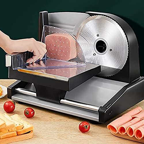 EdirFtra Affettatrice Universale dell'Acciaio Inossidabile, affettatrice del Pane, affettatrice della Salsiccia, utilizzata in ristoranti di Carne, Verdura e Frutta, Spessore di Taglio (0-15mm), 200W