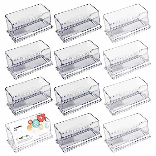Delamiya 12 Stück Acryl Visitenkartenhalter, Acryl Visitenkartenständer Plastikkartenständer Organizer Klarer Visitenkartenhalter für Schreibtisch Oder Theke Ausstellung Zuhause Büro