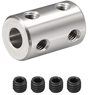 DMiotech 6-6mm Foro L22XD14 Rigido Giunto Albero Giunto Giunto Connettore con Viti Acciaio Inossidabile Acciaio Motore Albero Prolunga Connettore per Stampante 3D