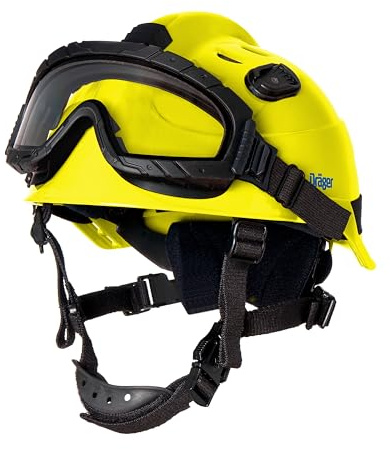 Dräger HPS 3500 Set Casco de Seguridad básico Ajustable con Gafas Amarillo para Obras, minería, Bomberos y Operaciones de Emergencia.