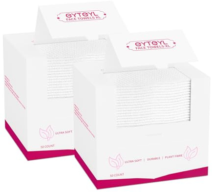 Lot de 100 serviettes jetables XL 25 x 30 cm, serviettes pour le visage compatibles avec une peau propre, un chiffon démaquillant et des lingettes sèches pour le visage (motif perle)