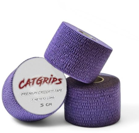 CATGRIPS Tejp Crossfit XL – sportfingerklistermärke – halkfri crossfit-tejp – grepptejp (lila, 3 remsor x 5 cm)