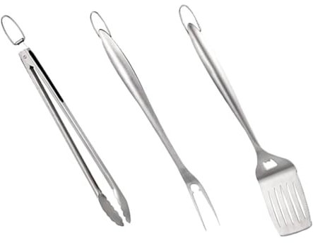 SEWOART Ensemble De Barbecue Dextérieur en Acier Inoxydable Kit Doutils De Barbecue 3 Pièces Ensemble De Cuisine Conception Sûre Idéal pour Les Festivals Et Les Célébrations