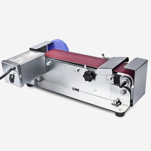 TT-YEC Affilacoltelli Elettrico Raffreddato Ad Acqua, Affilatrice A Nastro Abrasivo Commerciale, Affilatrice Compatta per Coltelli E Lame con Nastro Abrasivo, Base Antiscivolo