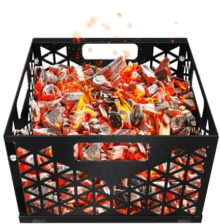 Foedo Charcoal Firebox Basket for Oklahoma Joe Offset Smoker, Grill Accessories for Long and Efficient Smoking, 12 x 12 x 7.5 Fire Basket for Oklahoma Joes Highland (Only 4 Screws) (black)