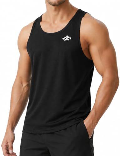 Camiseta sin Mangas para Hombre, para Entrenamiento atlético, de Secado rápido, con Espalda en Y, para Culturismo, Gimnasio, Chaleco Muscular Negro XL
