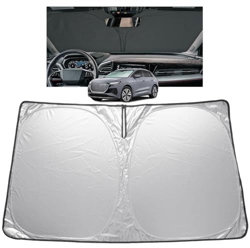 [Update] GAFAT Compatible con Audi Q4 e-tron EV Electric 2021-2025 2026 Protección Solar para Parabrisas interior, Q4 etron Accesorios Parasol, Enfriamiento, Protección UV, UPF 50+